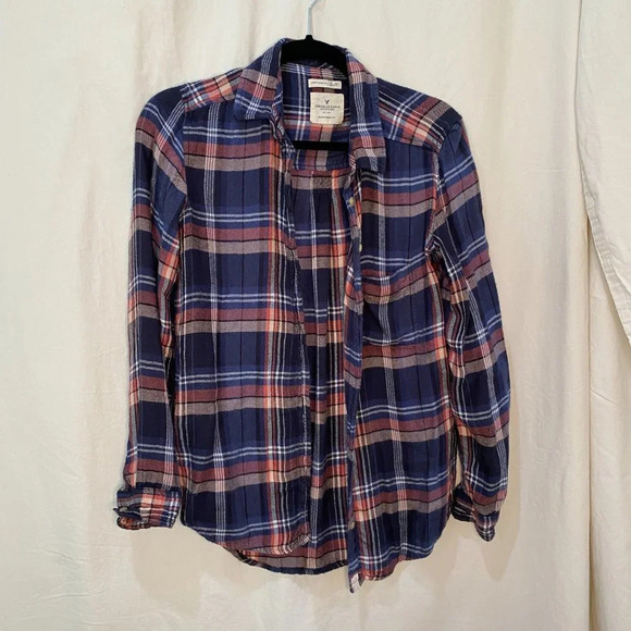 AMERICAN EAGLE SET of 2 Flannels - XS/S - Picture 3 of 10